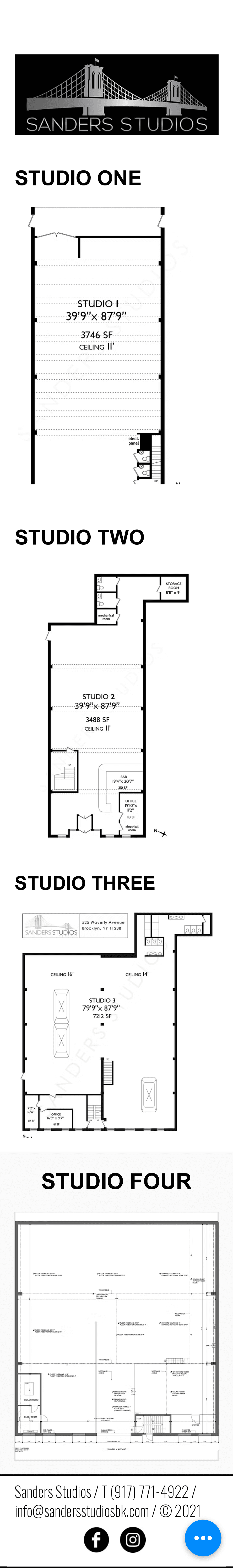 Sanders Studios Floor Plans